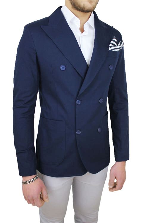 giacche doppiopetto cotone estive uomo versace|Blazer Uomo .